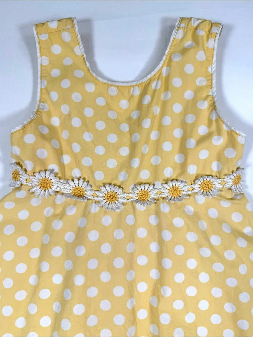 VINTAGE GYMBOREE Girls‎ Lady Daisy Sundress 4T Dot Daisy Applique Cottagecore